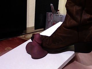 ballbusting cbt cock stomping in cowgirl boots